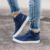 Large size belt buckle denim women's shoes