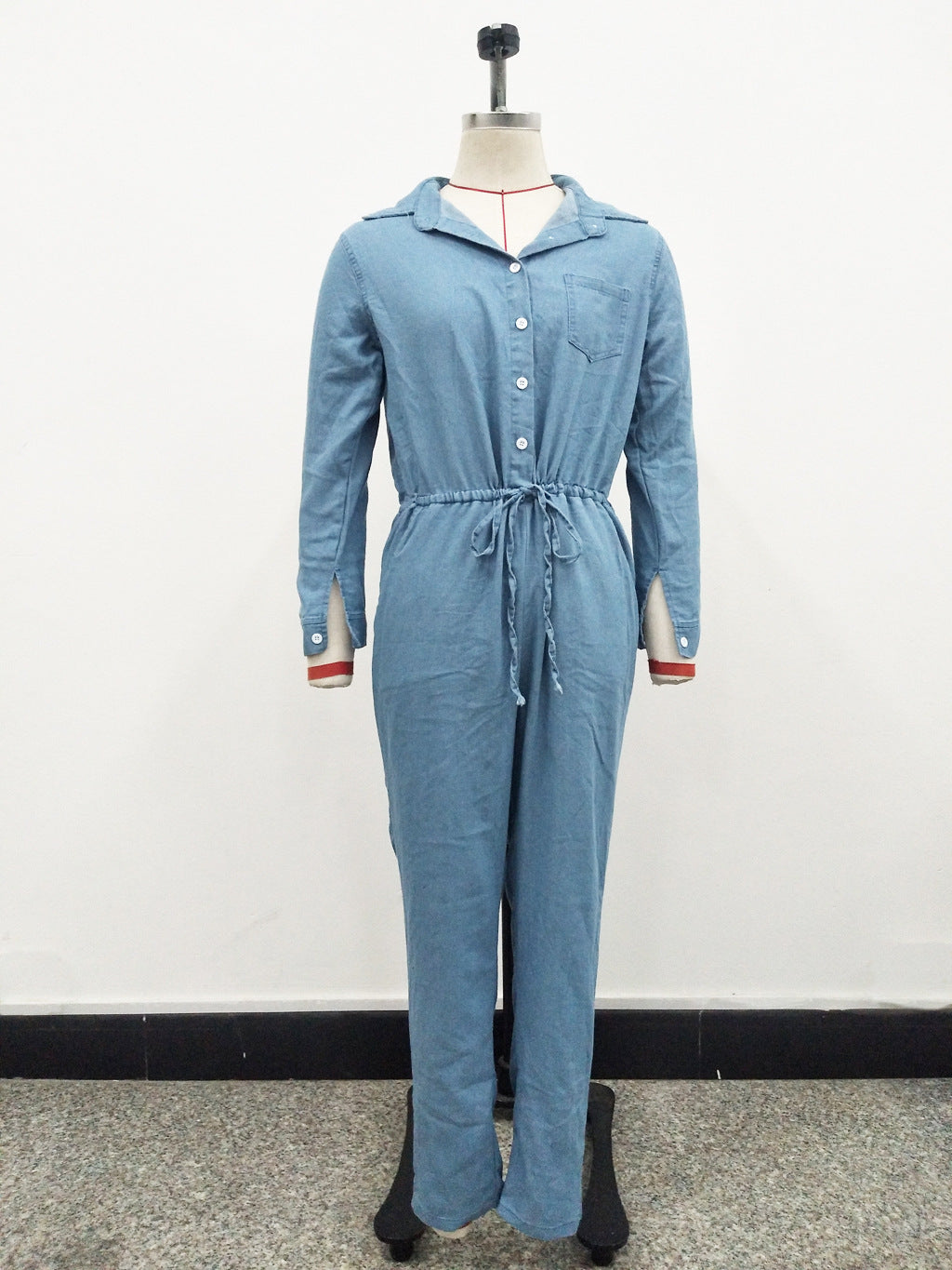 Lace-up Jeans Women's Slim Casual Jumpsuit